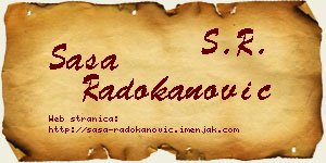 Saša Radokanović vizit kartica